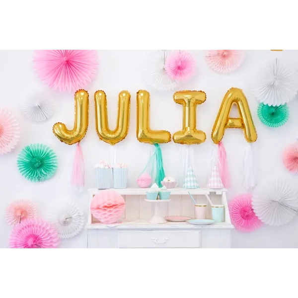 Arany fólia lufiballon J betű