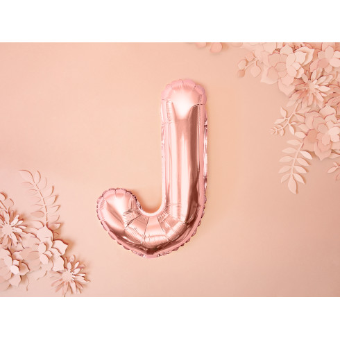 Fóliový balón písmeno J rose gold na party