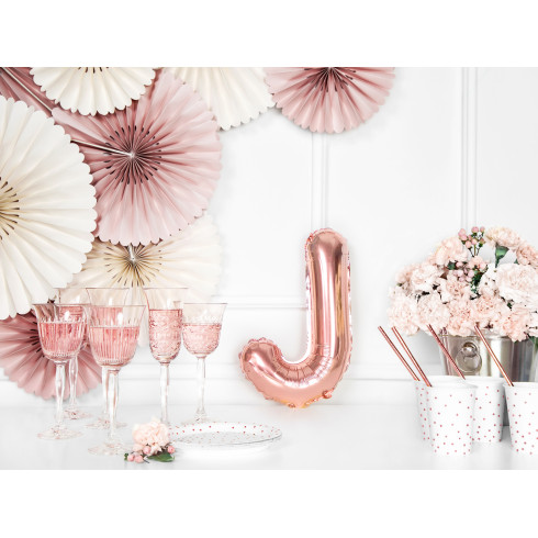 Fóliový balón písmeno J rose gold na party