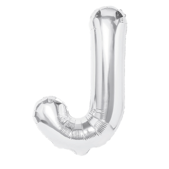 Folijski balon črka J srebrn 40 cm