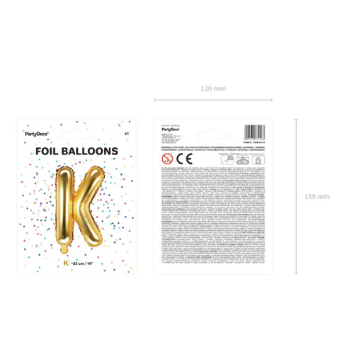 Fóliový balón písmeno K gold na párty