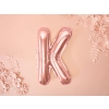 Rose gold fólia lufi K betű bulira