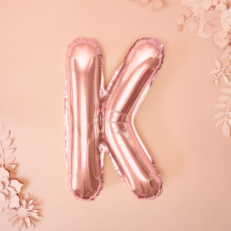 Fóliový balón písmeno K rose gold na party