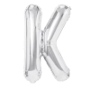 Fólia lufi betű K, ezüst, 40 cm