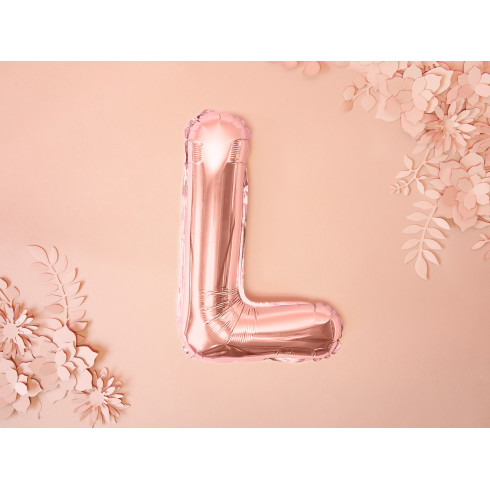 Fóliový balón písmeno L rose gold na párty