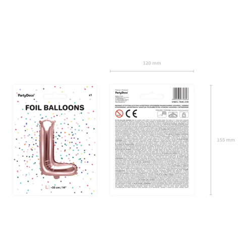 Fóliový balón písmeno L rose gold na párty