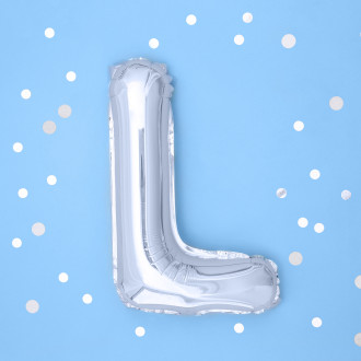 Fóliový balón písmeno L strieborný