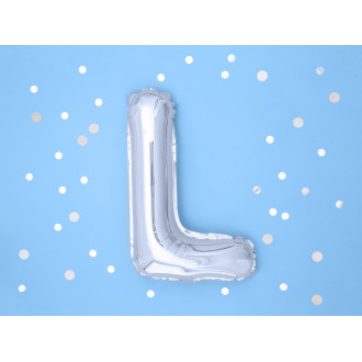 Fóliový balón písmeno L strieborný