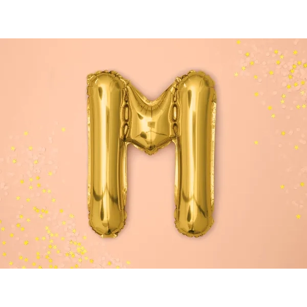 Arany fólia lufiballon M betű ünneplésre