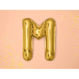 Fóliový balón písmeno M gold na oslavu