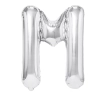 Fólia lufi M betű, ezüst, 40 cm