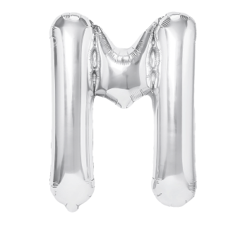 Folijski balon črka M srebrne barve 40 cm