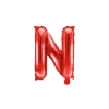 Piros fólia lufiból készült N betű partyra