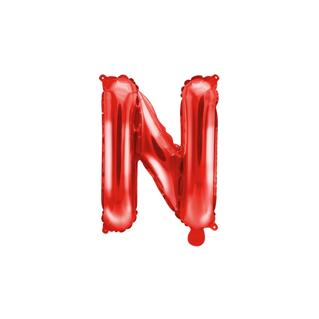 Piros fólia lufiból készült N betű partyra