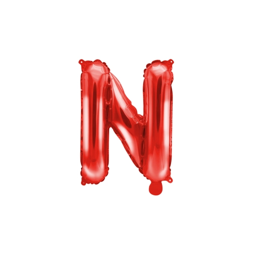 Piros fólia lufiból készült N betű partyra