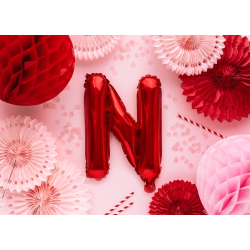 Balon folie literă N roșu pentru petrecere