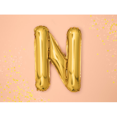 Fóliový balón písmeno N zlatý na oslavu