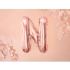 Fólia lufi N betű rose gold színben bulira