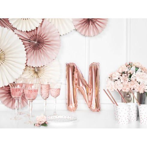 Fóliový balón písmeno N rose gold na párty