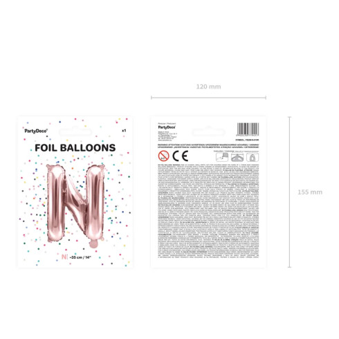 Fóliový balón písmeno N rose gold na párty