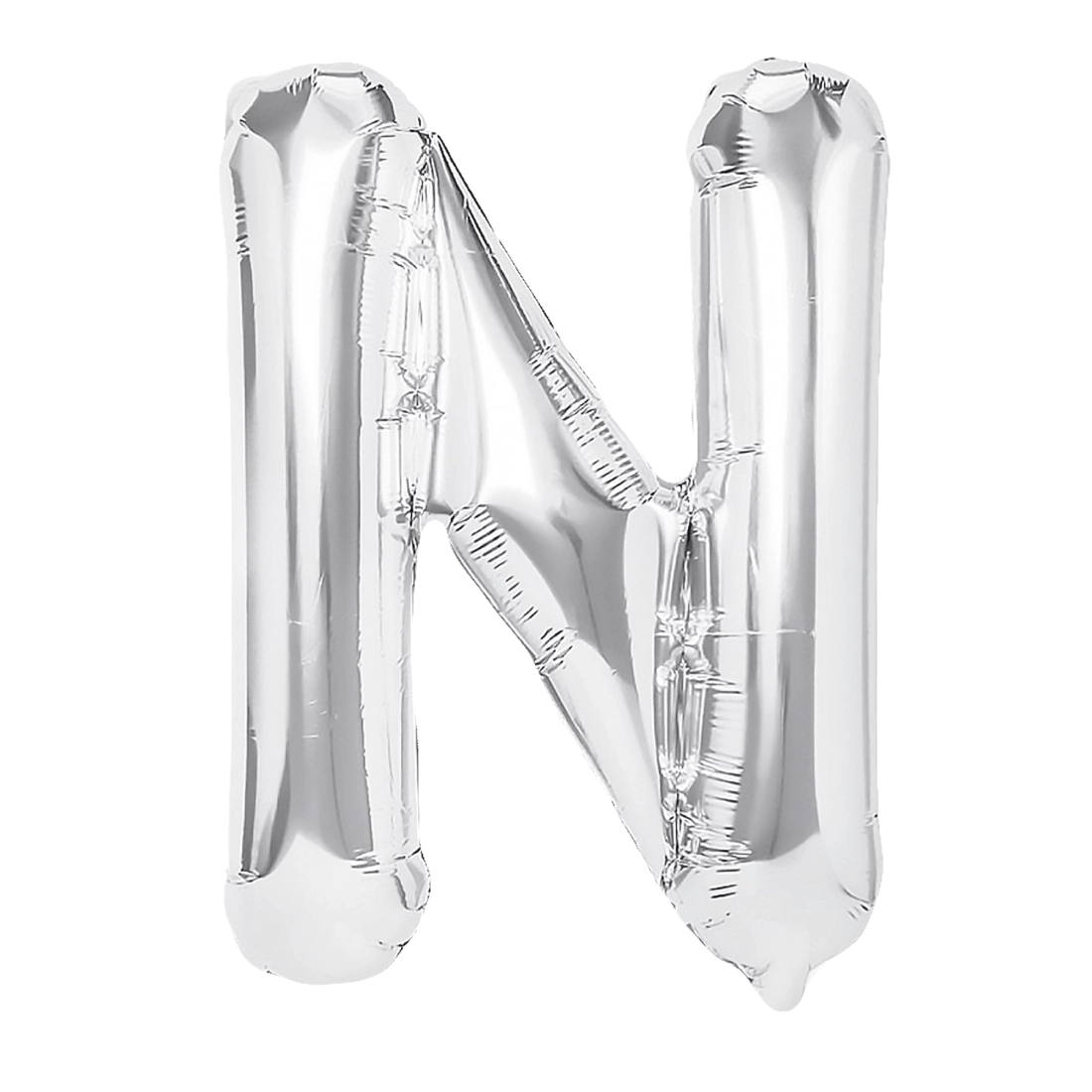 Ezüst fólia lufi N betű, 40 cm