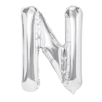 Folijski balon črka N srebrn 40 cm