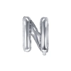 Ezüst fólia lufiból készült N betű partyra