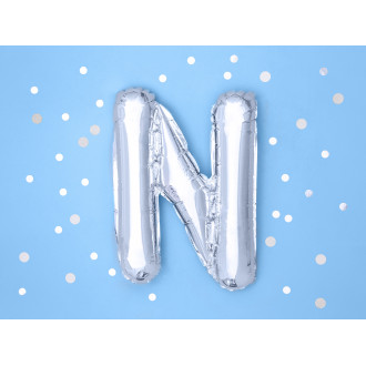 Fóliový balón písmeno N strieborný na párty