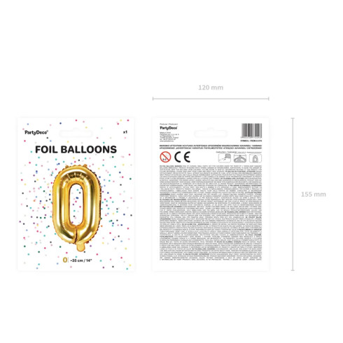 Fóliový balónek písmeno O zlatý 35 cm