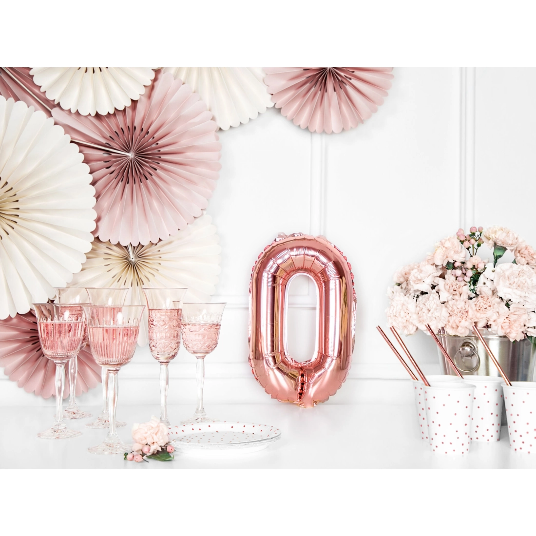 Fólia lufi „O” betű, rose gold, 35 cm