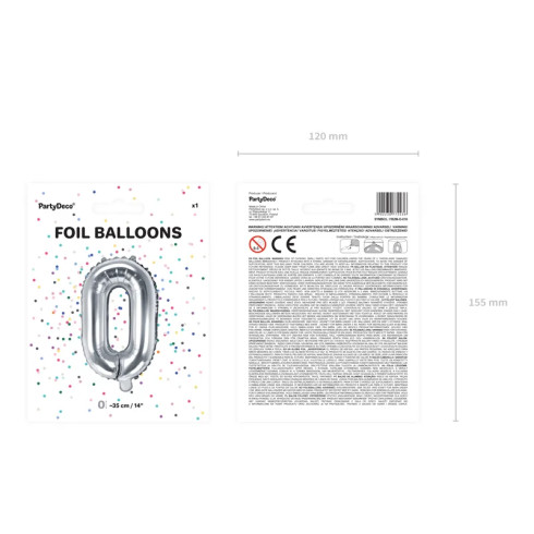 Fóliový balón písmeno O strieborný