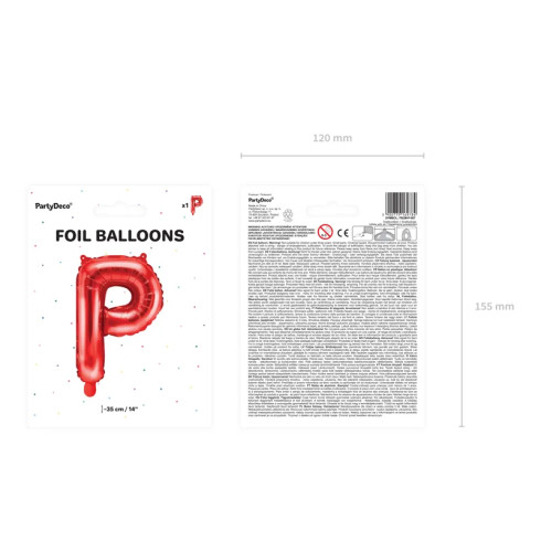 Fóliový balón písmeno P červený
