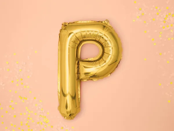 Fóliový balónek písmeno P gold 35 cm