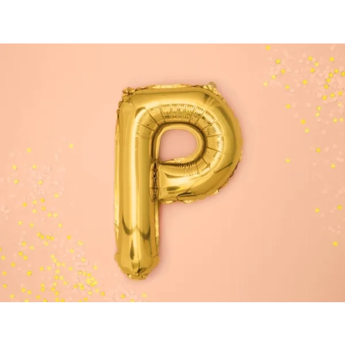 Foliasti balon črka P zlata 35 cm