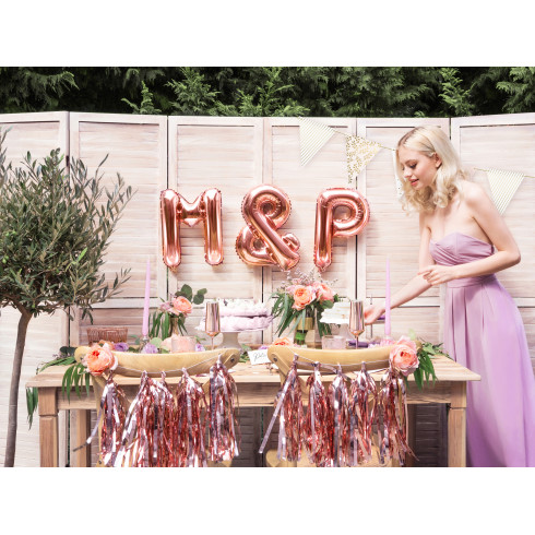 Fóliový balón písmeno P rose gold na party