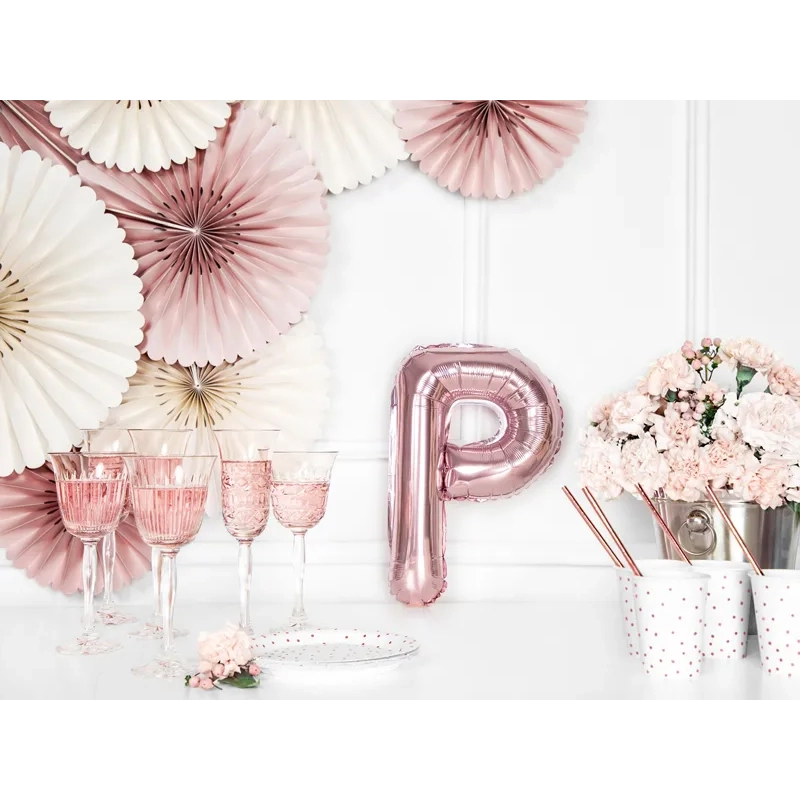 Fólia lufi P betű rose gold bulira