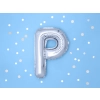 Ezüst fólia lufiballon P betű partijra