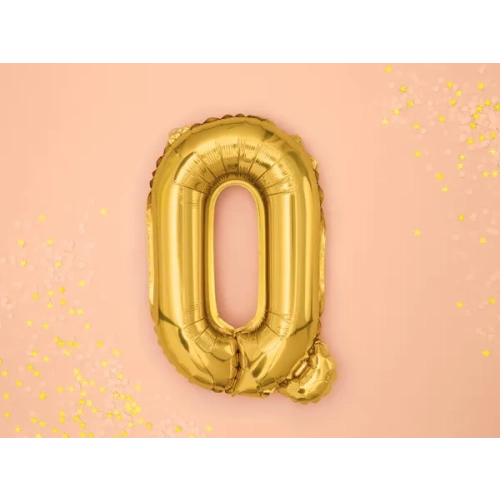 Balon iz folije črka Q v zlati barvi za zabavo