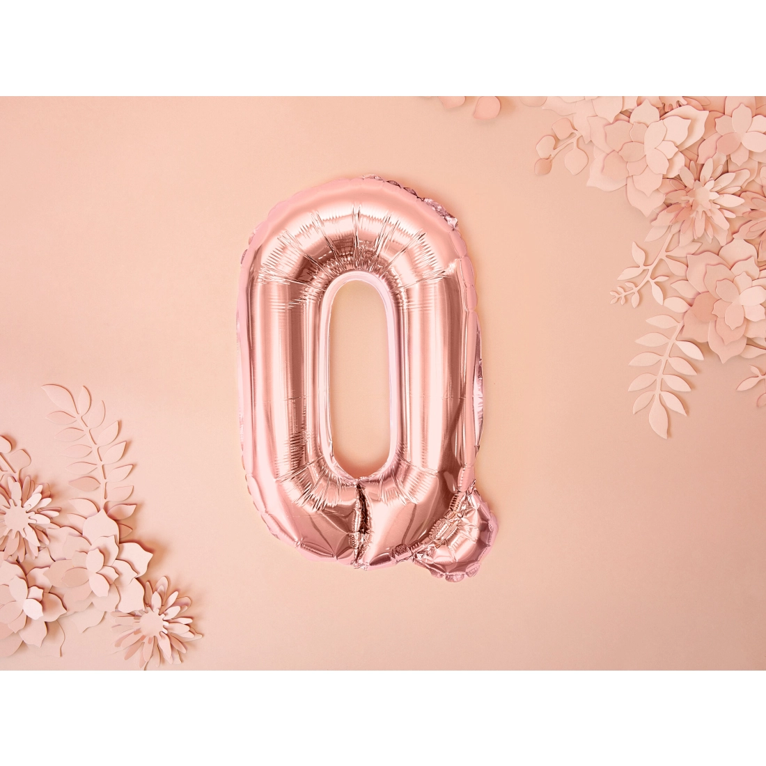 Rose gold Q betűs fólia lufi bulira