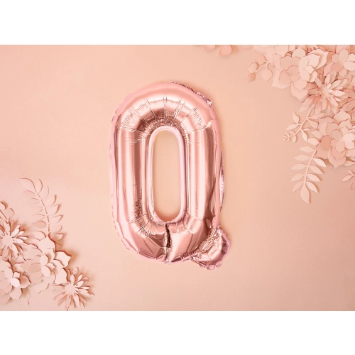 Balon folie literă Q rose gold pentru petrecere