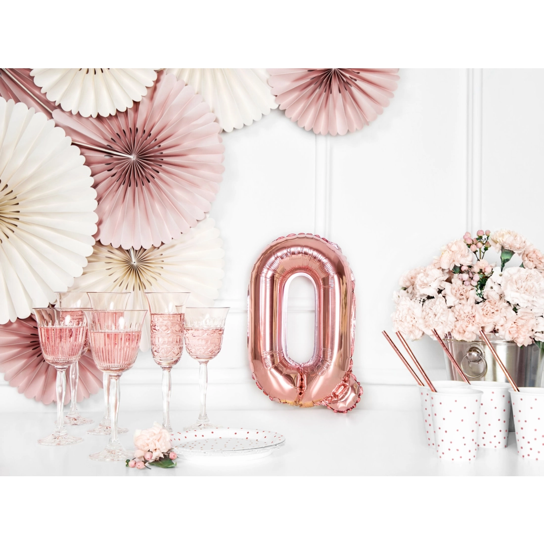 Rose gold Q betűs fólia lufi bulira