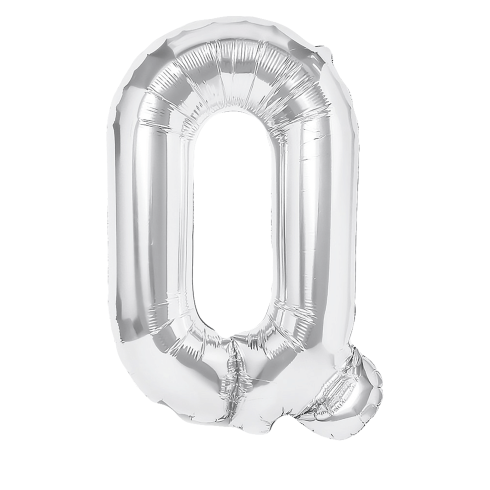 Fólia lufi Q betű, ezüst, 40 cm Fólia lufi Q betű, ezüst, 40 cm