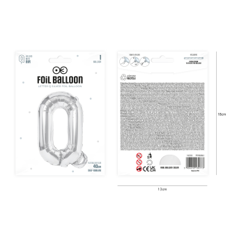 Folijski balon črka Q srebrn 40 cm
