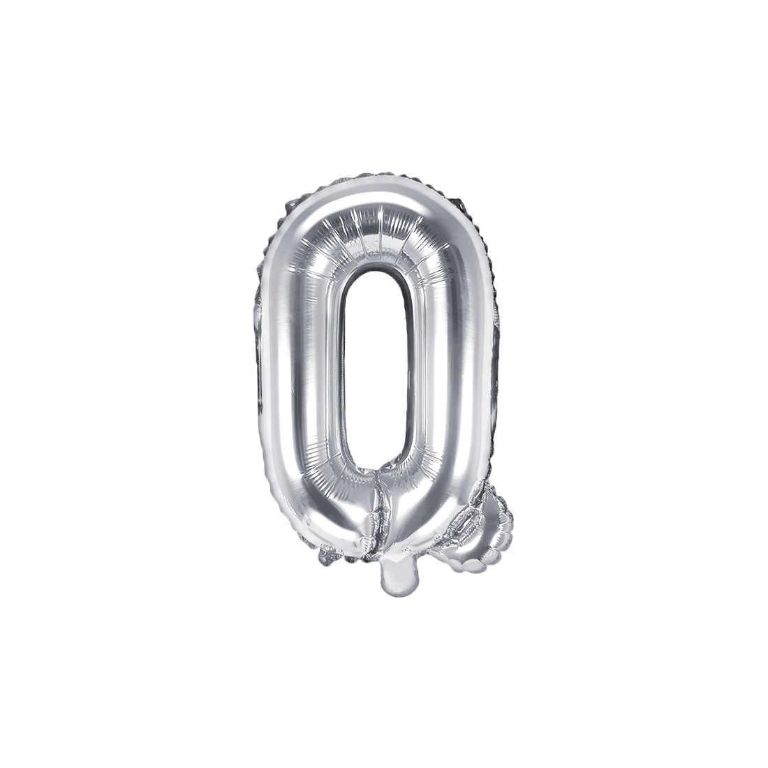 Ezüst fólia lufi Q betű partyra