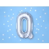 Ezüst fólia lufi Q betű partyra