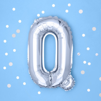 Fóliový balón písmeno Q strieborný na párty