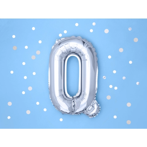 Balon din folie literă Q argintiu pentru petrecere