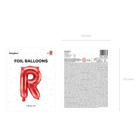 Fóliový balón písmeno R červený 35 cm