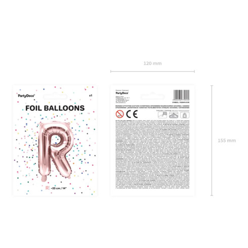 Fóliový balónek písmeno R rose gold na párty