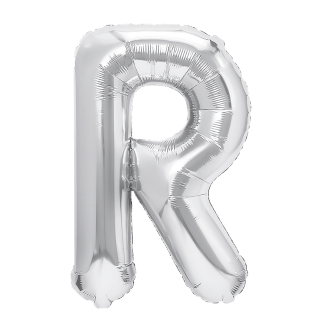 Foliasti balon črka R srebrn 40 cm